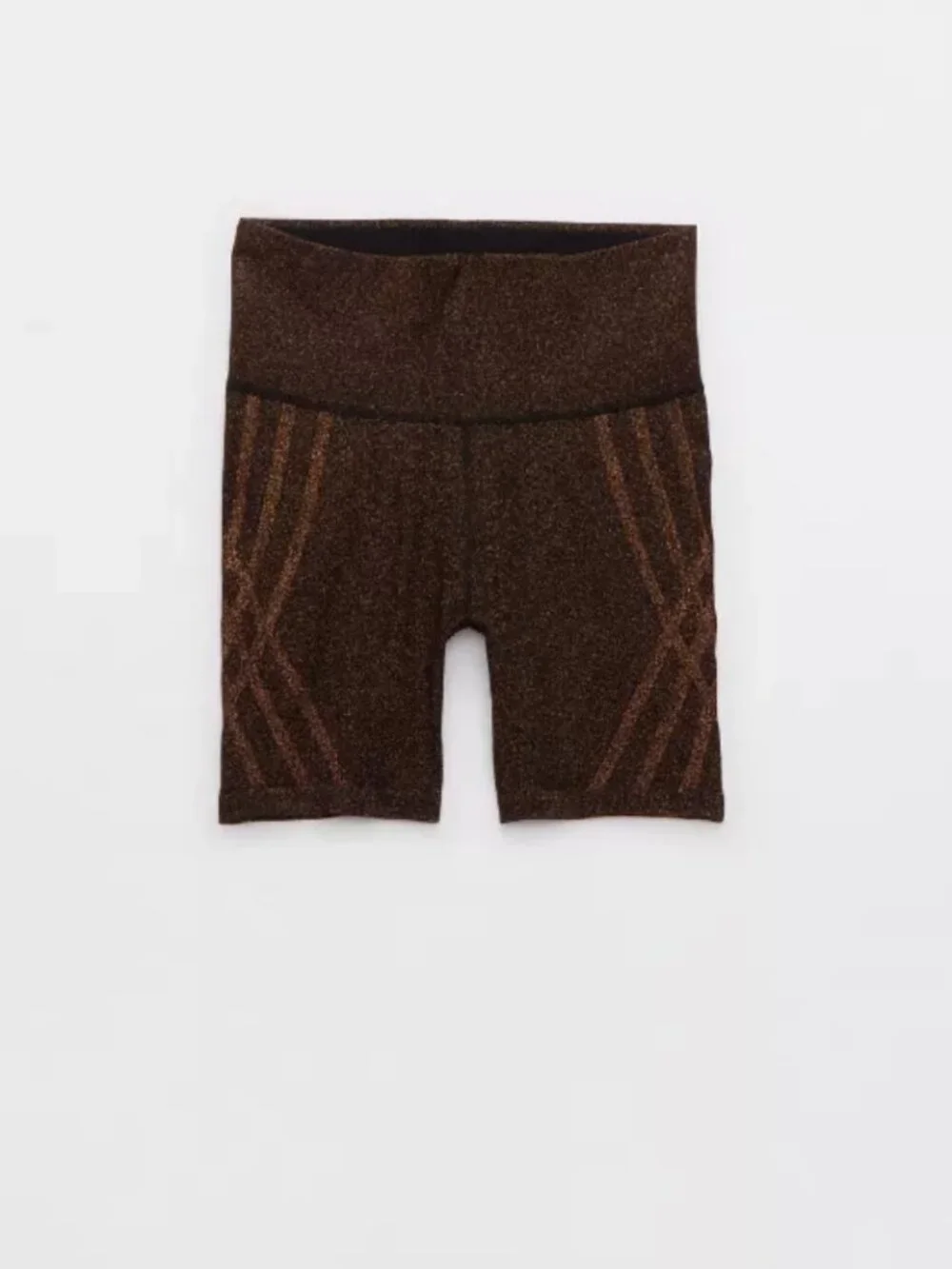 OFFLINE BY AERIE SEAMLESS LUREX BIKE SHORT GOLD XS NEW